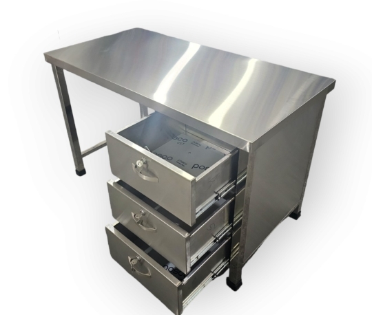 Bàn Làm Việc Inox 304 3 Học Kéo BLV01304