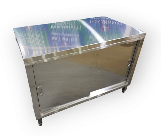 Tủ Inox Cửa Lùa Có Kệ Giữa T06304