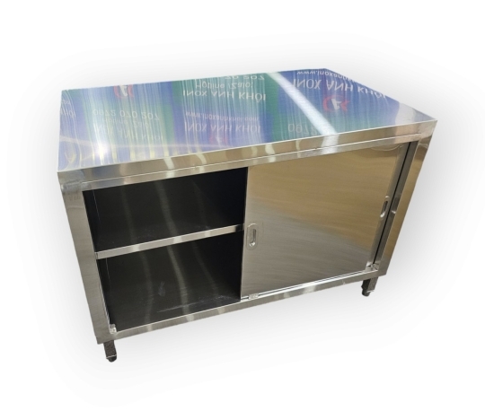 Tủ Inox Cửa Lùa Có Kệ Giữa T03201
