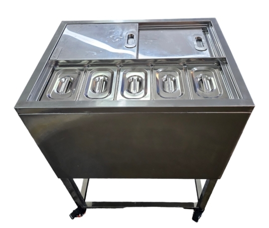 Thùng Đá Inox Có Chân Kèm Khay Topping TD6558-06201