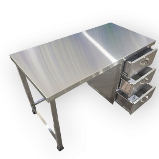 Bàn Làm Việc Inox 201 3 Học Kéo BLV03201
