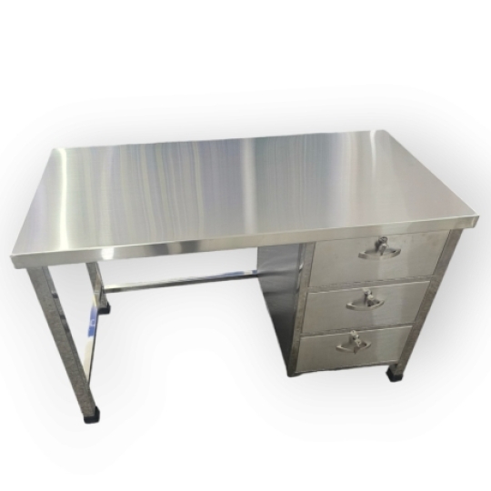 Bàn Làm Việc Inox 304 3 Học Kéo BLV02304