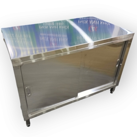Tủ Inox Cửa Lùa Có Kệ Giữa T06304