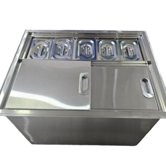 THÙNG ĐÁ INOX ÂM KÈM KHAY TOPPING TD6554-07304