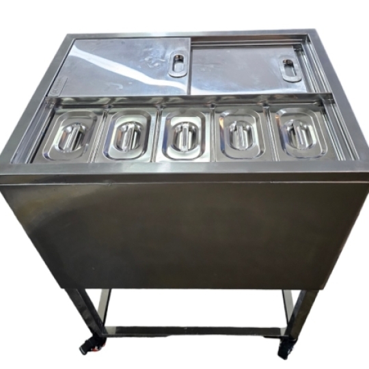 Thùng Đá Inox Có Chân Kèm Khay Topping TD6558-06201
