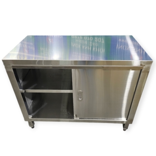Tủ Inox Cửa Lùa Có Kệ Giữa T04304
